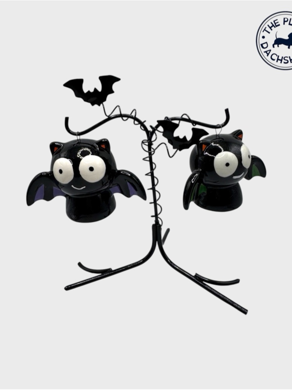 Black Bat Shakers on Metal Tree -